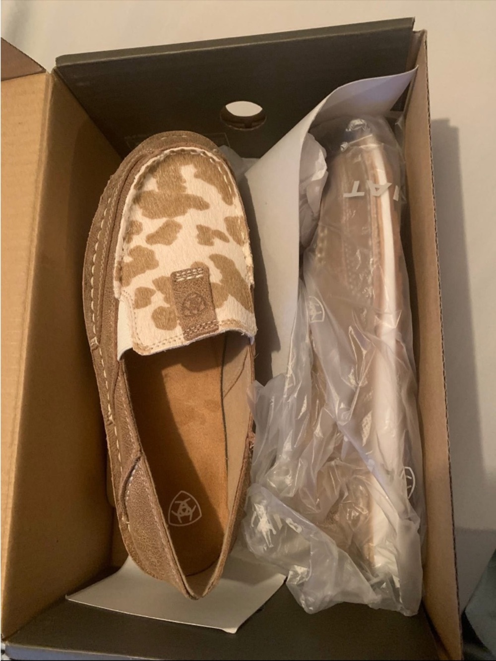 Ariat Tan & Cream Slip-On Moccasin Loafer